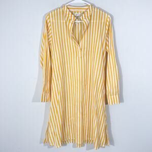 LIVRO Lightweight Cotton Yellow Striped Dress Women Size XS Knee Length